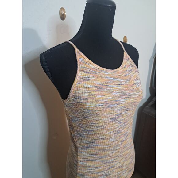 Maurices 24/7 Sundress Size Md, Sexy Slit, Form Fitting, Spaghetti Straps, Multi - Picture 3 of 8